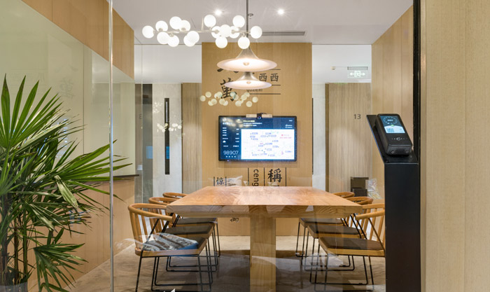 清爽辦公室洽談區裝修設計效果圖