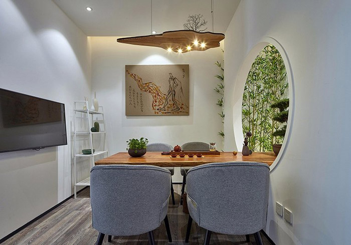 新中式辦公室接待區設計效果圖