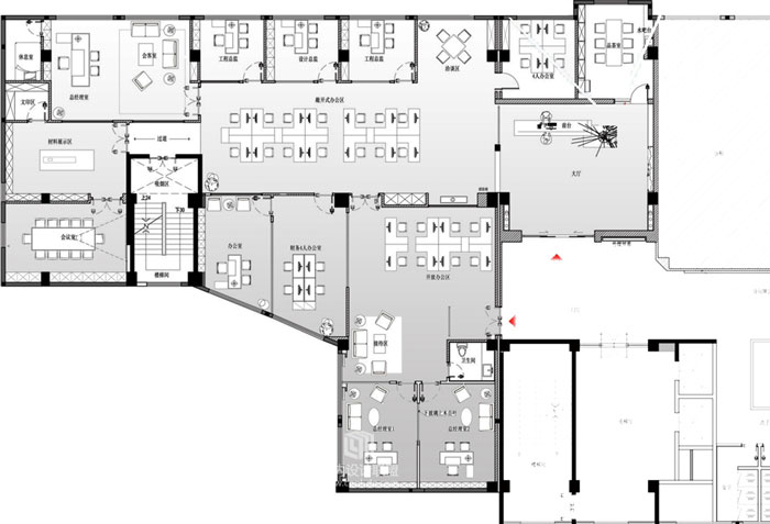 商務辦公室裝修平面圖