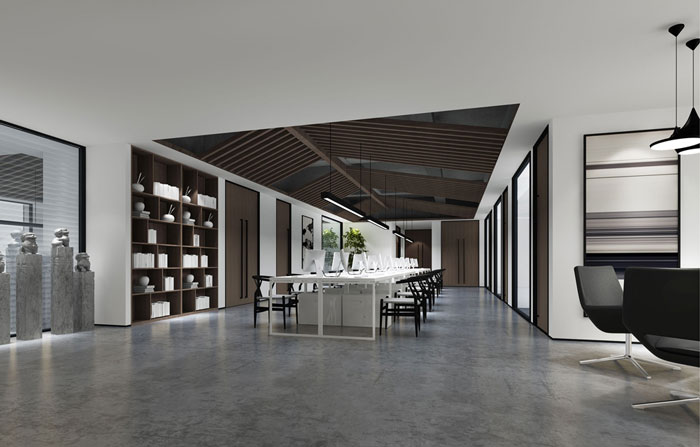 商務辦公室辦公區裝修效果圖