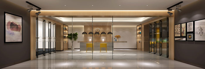 金融辦公室進門區裝飾效果圖