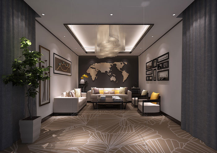 金融辦公室接待室裝飾效果圖