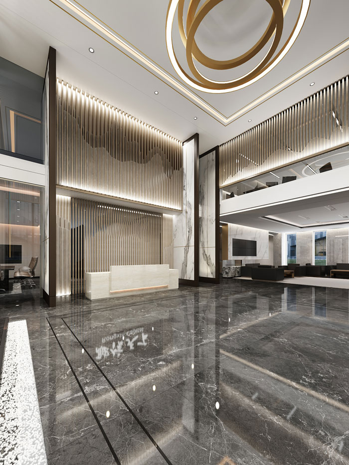 金融辦公室接待區裝潢效果圖