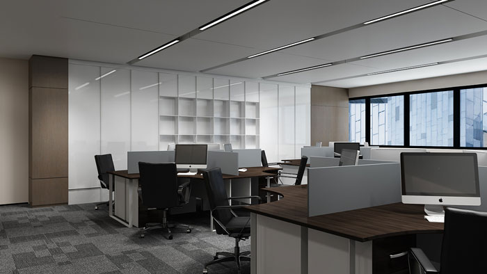 金融辦公室辦公區裝潢效果圖