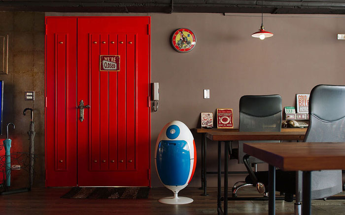 復古辦公室進門區裝飾設計效果圖