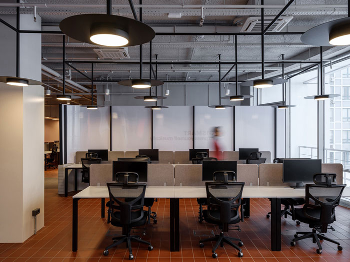 極簡主義辦公室辦公區裝修設計效果圖