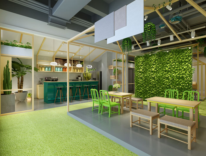 杭州食品公司辦公室休息區(qū)裝修設(shè)計效果圖