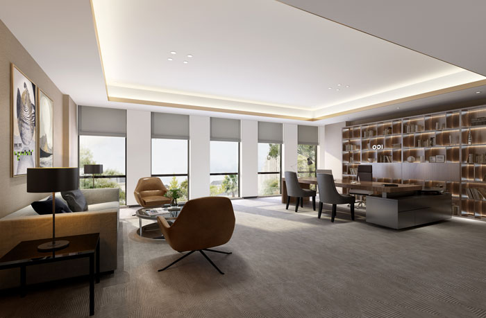 杭州食品公司董事長辦公室裝修設(shè)計效果圖