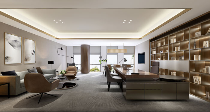 杭州食品公司董事長辦公室裝修設(shè)計效果圖