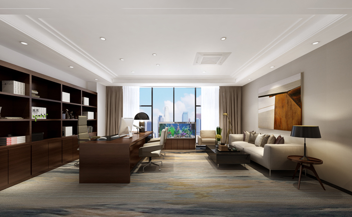 杭州外貿(mào)公司總經(jīng)理辦公室裝修設計效果圖