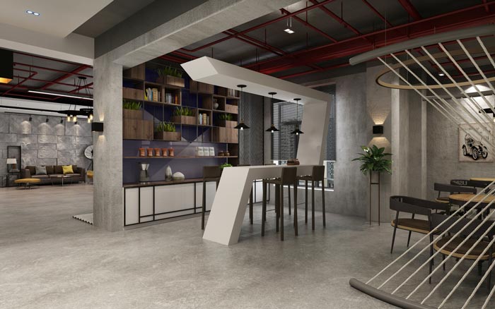 工業風辦公空間茶水間設計效果圖