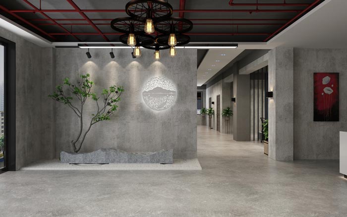 工業風辦公空間隔墻設計效果圖