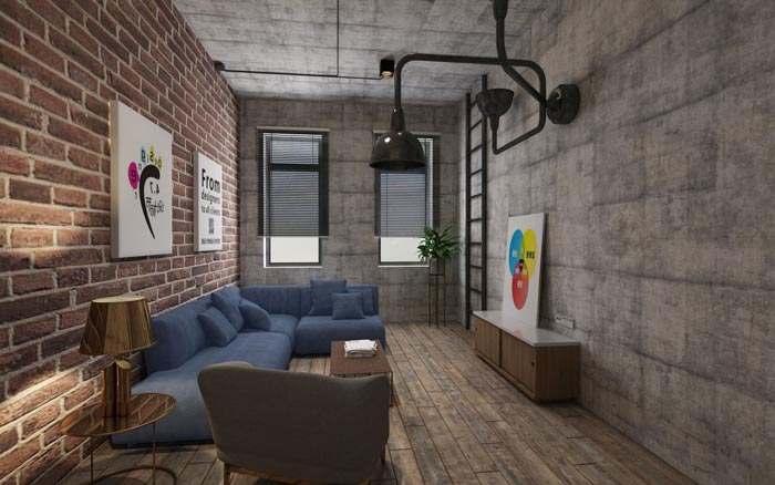 工業風辦公空間洽談室設計效果圖