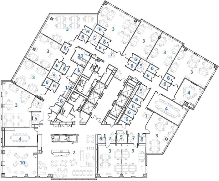 微軟研發中心設計一層平面圖